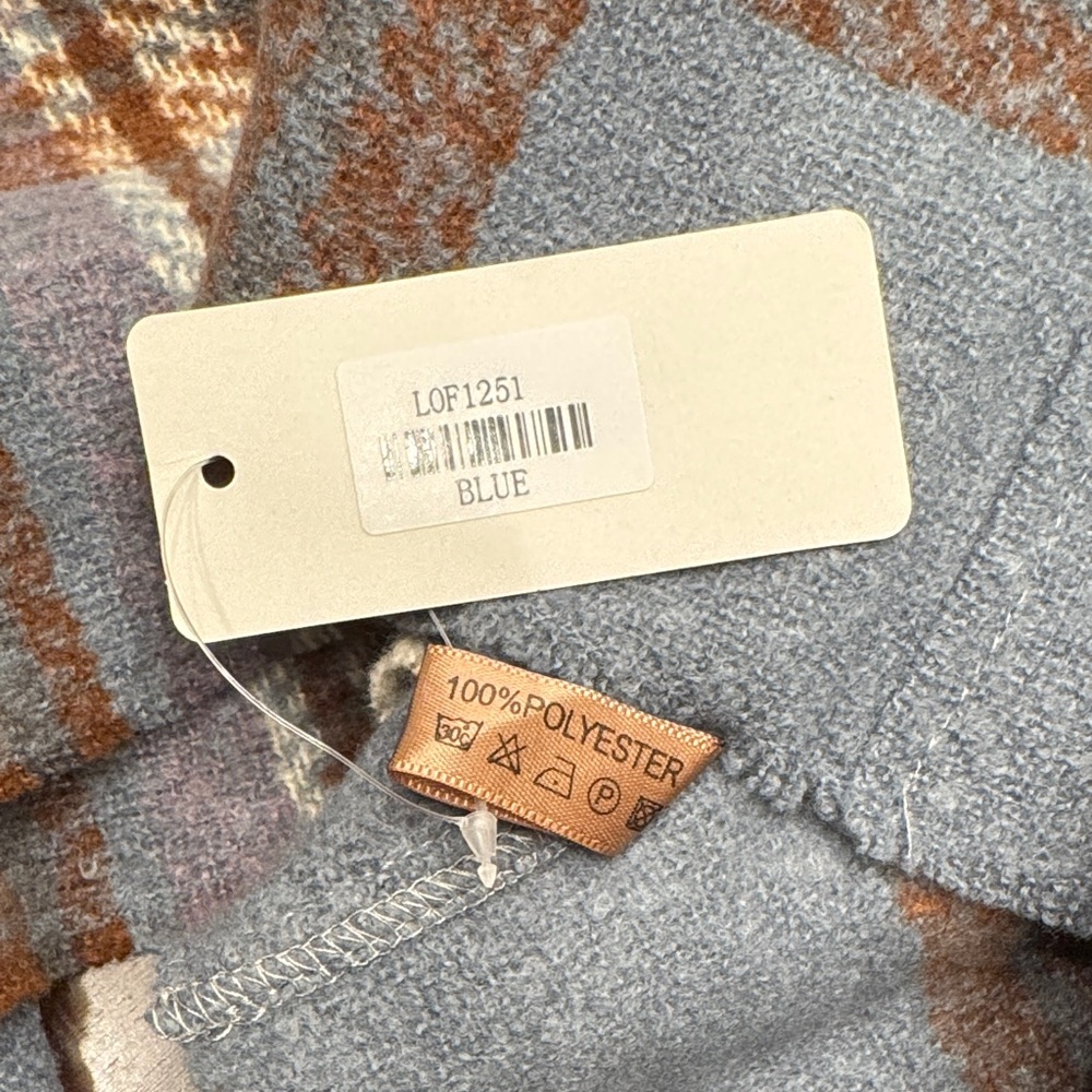 Love of Fashion Blue and Brown Plaid Infinity Scarf - Picture 3 of 3